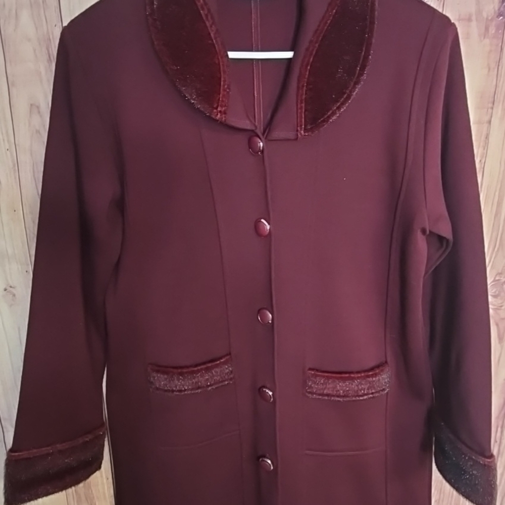 Maggy London Rich Maroon Pea Coat